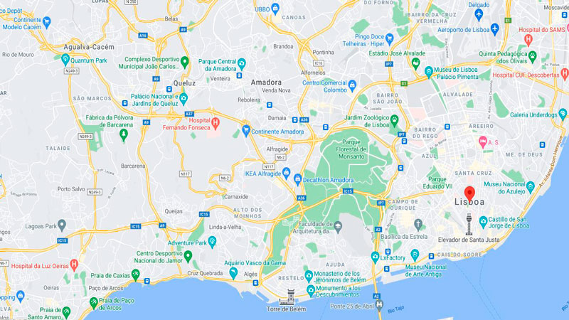 plano de la ciudad de Lisboa