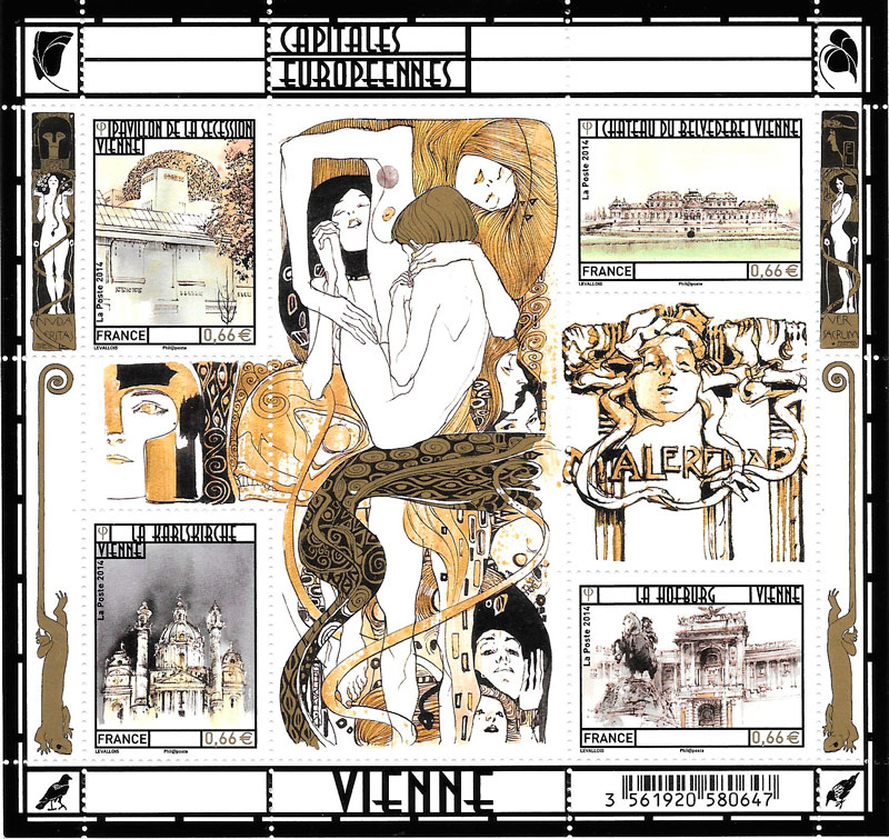 hojita con sellos de los principales monumentos de Viena