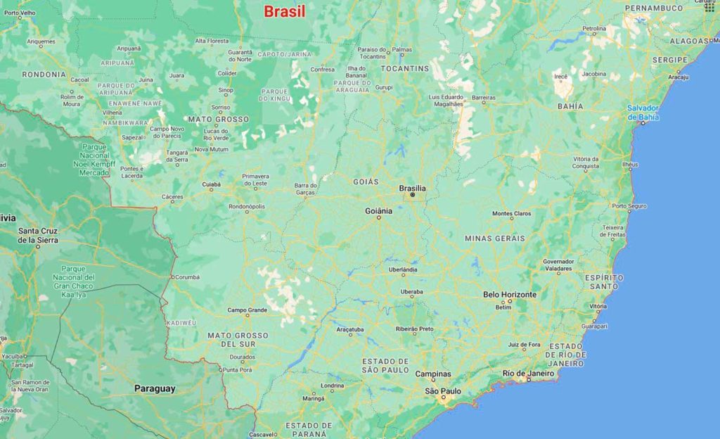 mapa de Brasil con su capital 